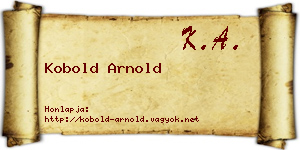 Kobold Arnold névjegykártya