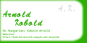 arnold kobold business card